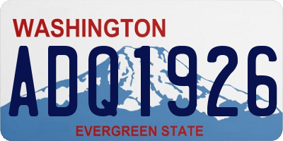 WA license plate ADQ1926