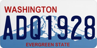 WA license plate ADQ1928