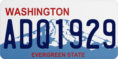 WA license plate ADQ1929