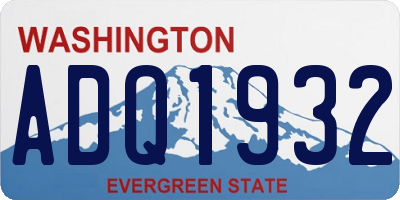 WA license plate ADQ1932