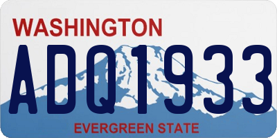 WA license plate ADQ1933