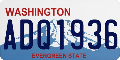 WA license plate ADQ1936