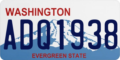 WA license plate ADQ1938