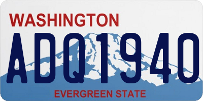 WA license plate ADQ1940