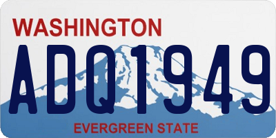 WA license plate ADQ1949