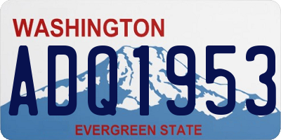 WA license plate ADQ1953