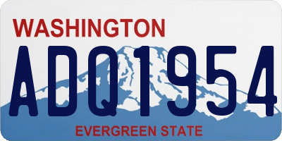 WA license plate ADQ1954