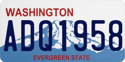 WA license plate ADQ1958