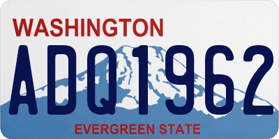 WA license plate ADQ1962