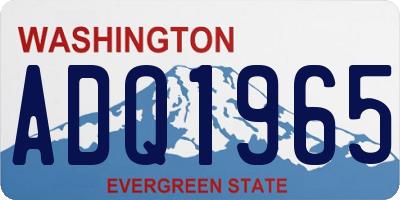 WA license plate ADQ1965