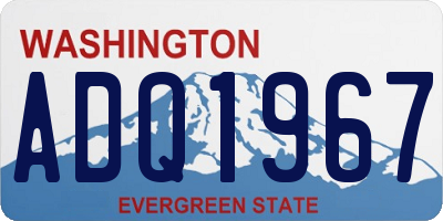 WA license plate ADQ1967
