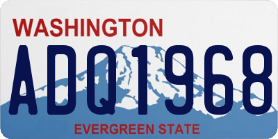 WA license plate ADQ1968