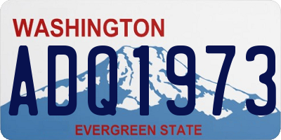 WA license plate ADQ1973