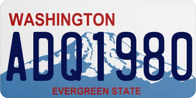 WA license plate ADQ1980