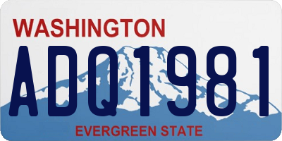 WA license plate ADQ1981