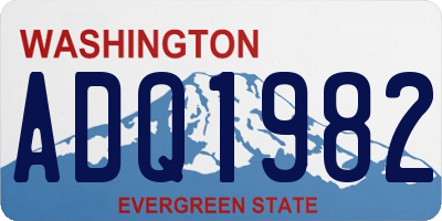 WA license plate ADQ1982