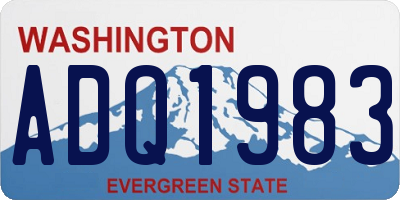 WA license plate ADQ1983