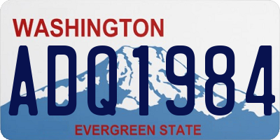 WA license plate ADQ1984
