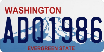 WA license plate ADQ1986