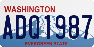 WA license plate ADQ1987