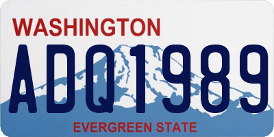 WA license plate ADQ1989