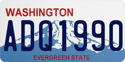 WA license plate ADQ1990