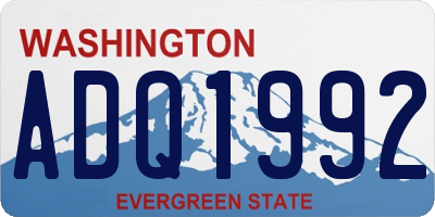 WA license plate ADQ1992