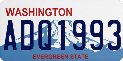 WA license plate ADQ1993