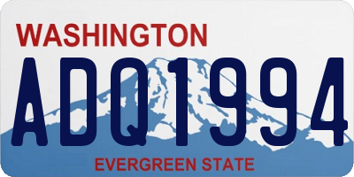 WA license plate ADQ1994