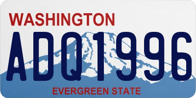 WA license plate ADQ1996