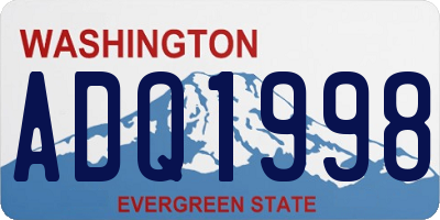 WA license plate ADQ1998