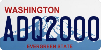 WA license plate ADQ2000
