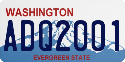 WA license plate ADQ2001
