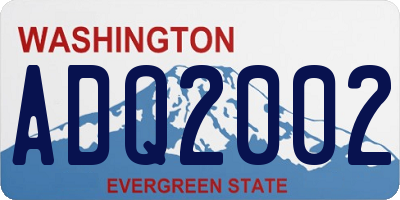 WA license plate ADQ2002