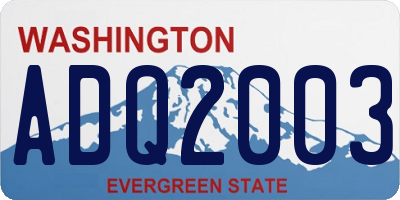 WA license plate ADQ2003