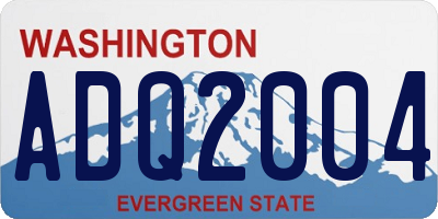WA license plate ADQ2004