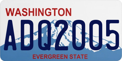 WA license plate ADQ2005