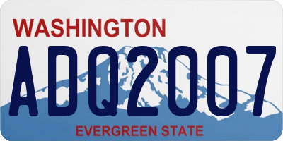 WA license plate ADQ2007