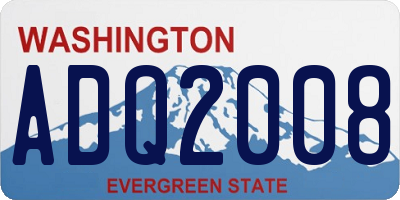 WA license plate ADQ2008