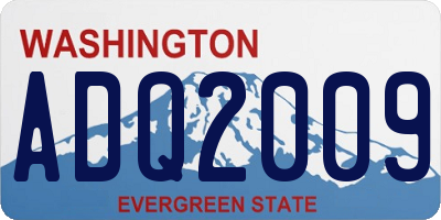 WA license plate ADQ2009