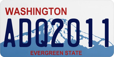 WA license plate ADQ2011