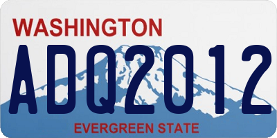 WA license plate ADQ2012