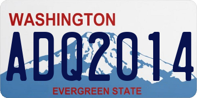 WA license plate ADQ2014