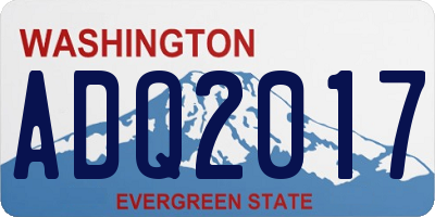WA license plate ADQ2017