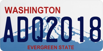 WA license plate ADQ2018