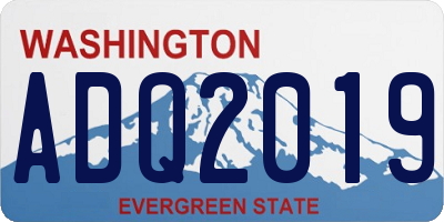 WA license plate ADQ2019