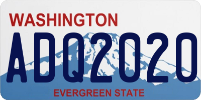 WA license plate ADQ2020