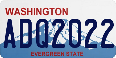 WA license plate ADQ2022