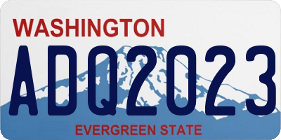WA license plate ADQ2023