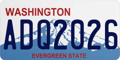 WA license plate ADQ2026